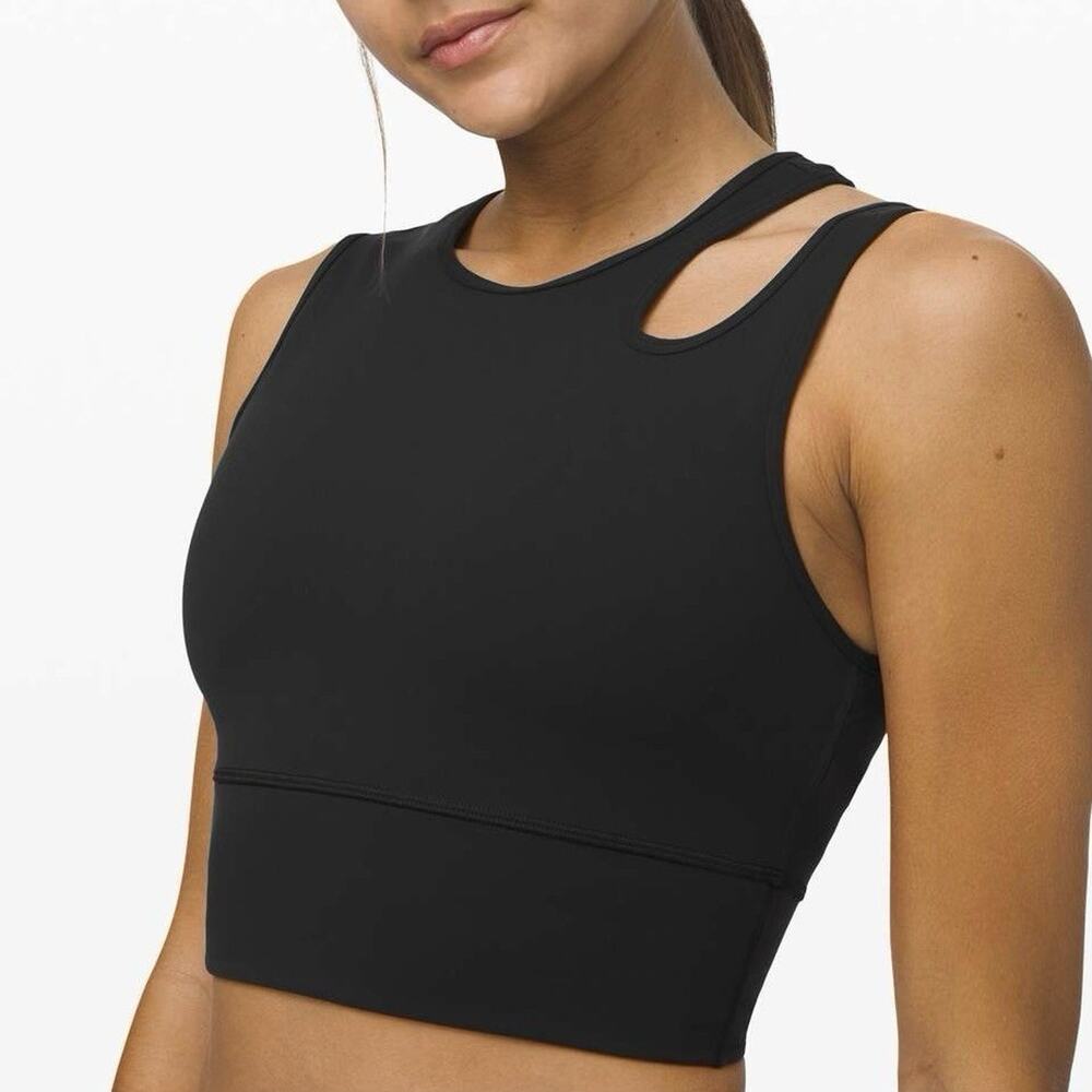 Lululemon Mastered Motion Cropped Tank Black Sz Unsure